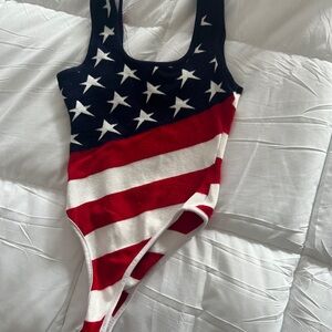 Fashion Nova Red, White, and Blue Top